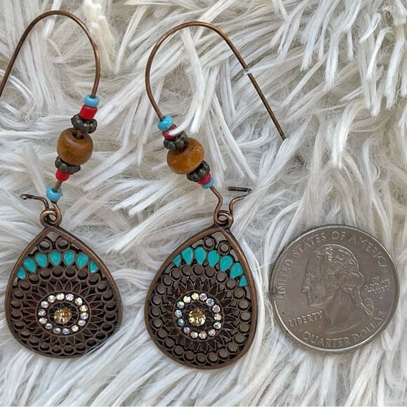 Turquoise Drop Earrings NEW - Picture 5 of 7